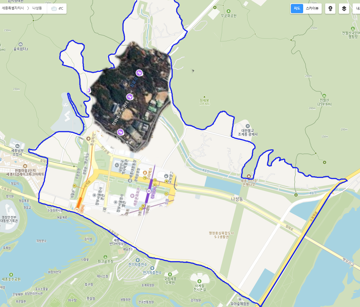 광화문 광장과 국가상징구역의 크기 비교