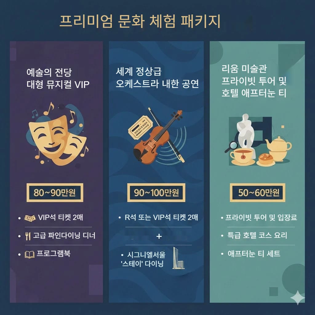 프리미엄 문화 체험 패키지 가격 예시(2026년 기준)