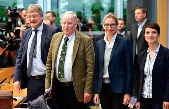 그 동안 봉쇄조항(5%)에 걸려 진출하지 못했던 독일 극우 정당 '독일을 위한 대안(AfD)'이 2017년 나치 집권 후 70여년 만에 연방의회에 입성했다 (사진출처 : 경향신문)