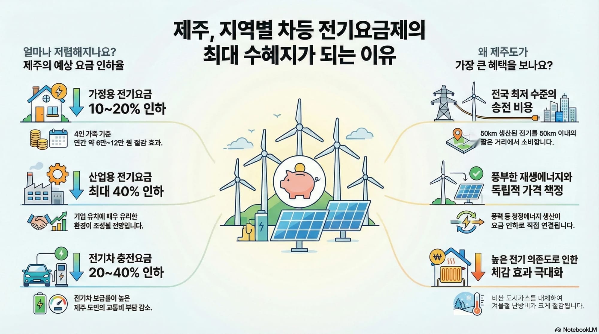 제주도가 지역별 차등 전기요금제의 최대 수혜지가 되는 이유(NotebookLM 생성)