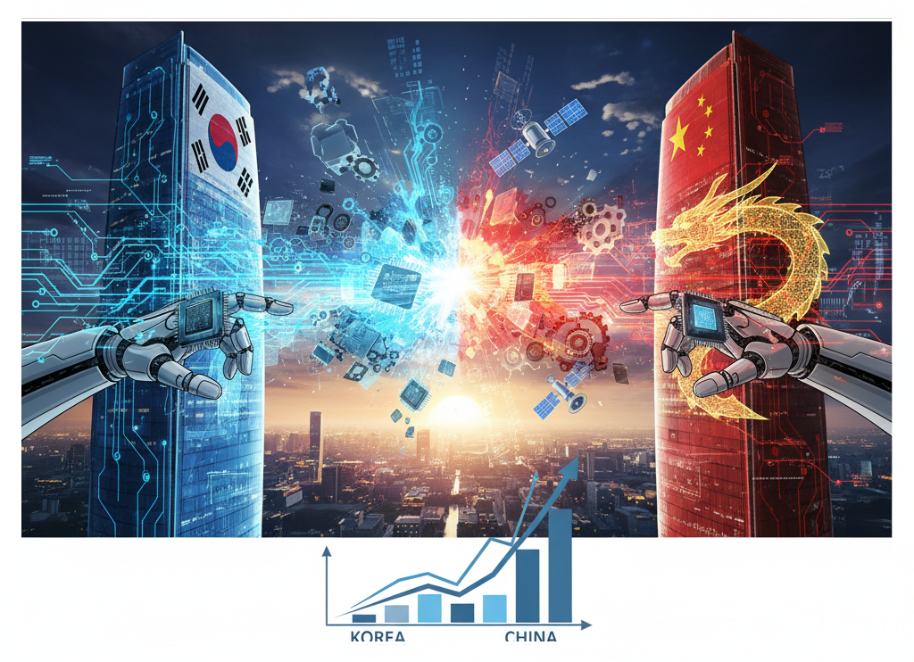 한국은 중국과의 기술 경쟁에서 살아남을 것인가 (Google AI Studio 생성)