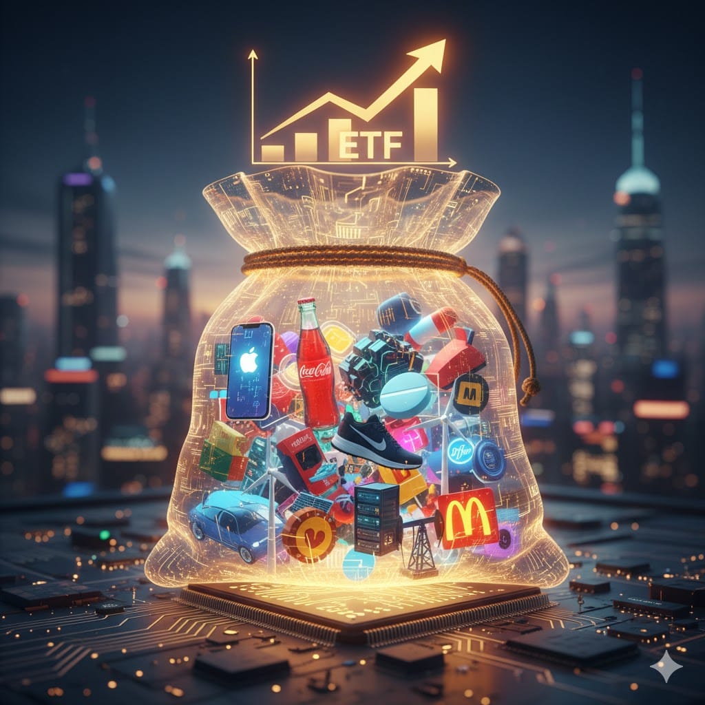 ETF는 기업들이 각자 잘하는 방식으로 성장할 수 있게 묶어주는 강력한 공생 도구다 (Gemini 생성)