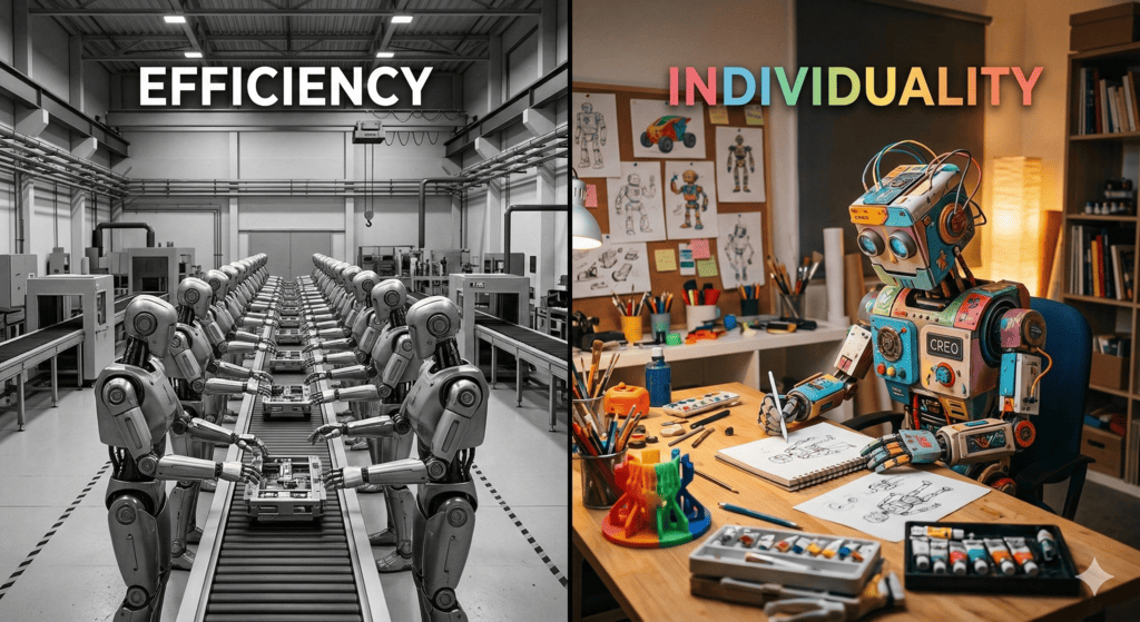 AI 시대에 로봇에게도 개성은 지능이 될 것이다. 하물며 인간은....